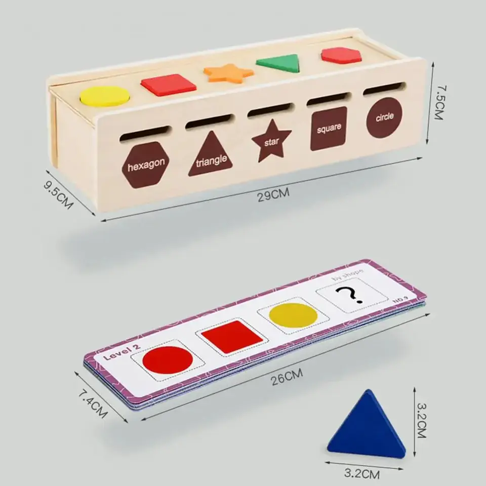 Caja Madera Clasificación Figuras y Colores Didáctico Montessori 2