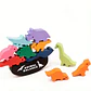 Set 10 Dinosaurios Apilables de Madera Juguete Didáctico - Miniatura 1