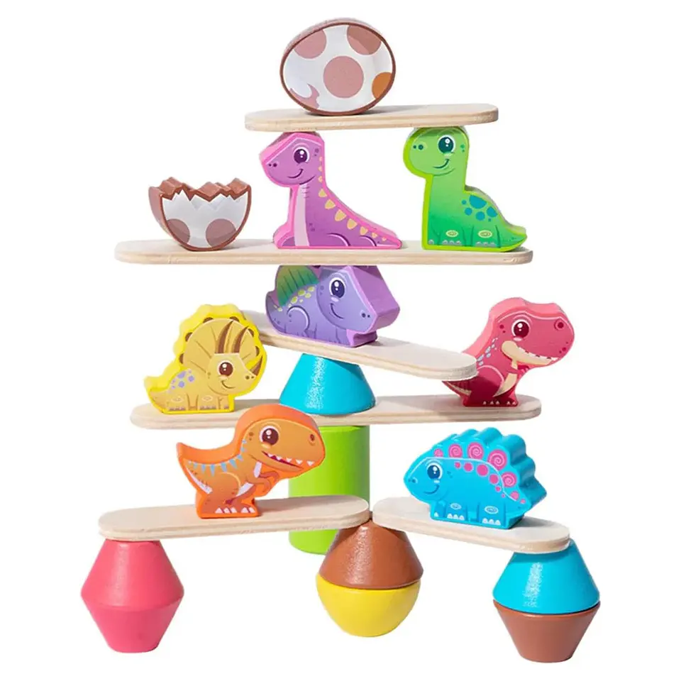 Set Equilibrio Dinosaurios Juguete de Madera Educativo  1