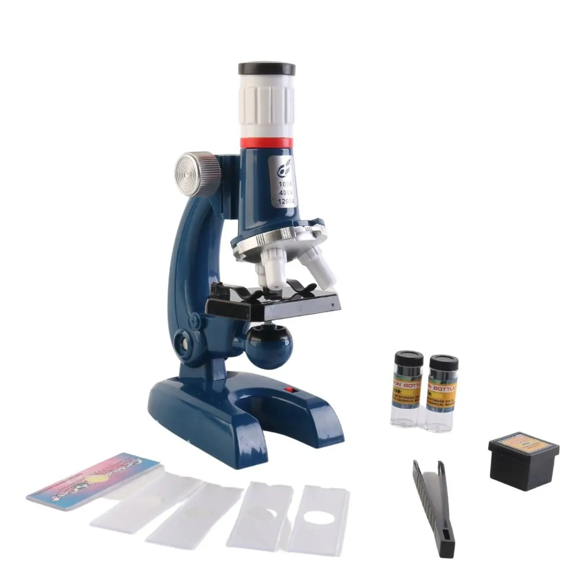 Microscopio Educativo Para Niños Azul 100x400x1200 2