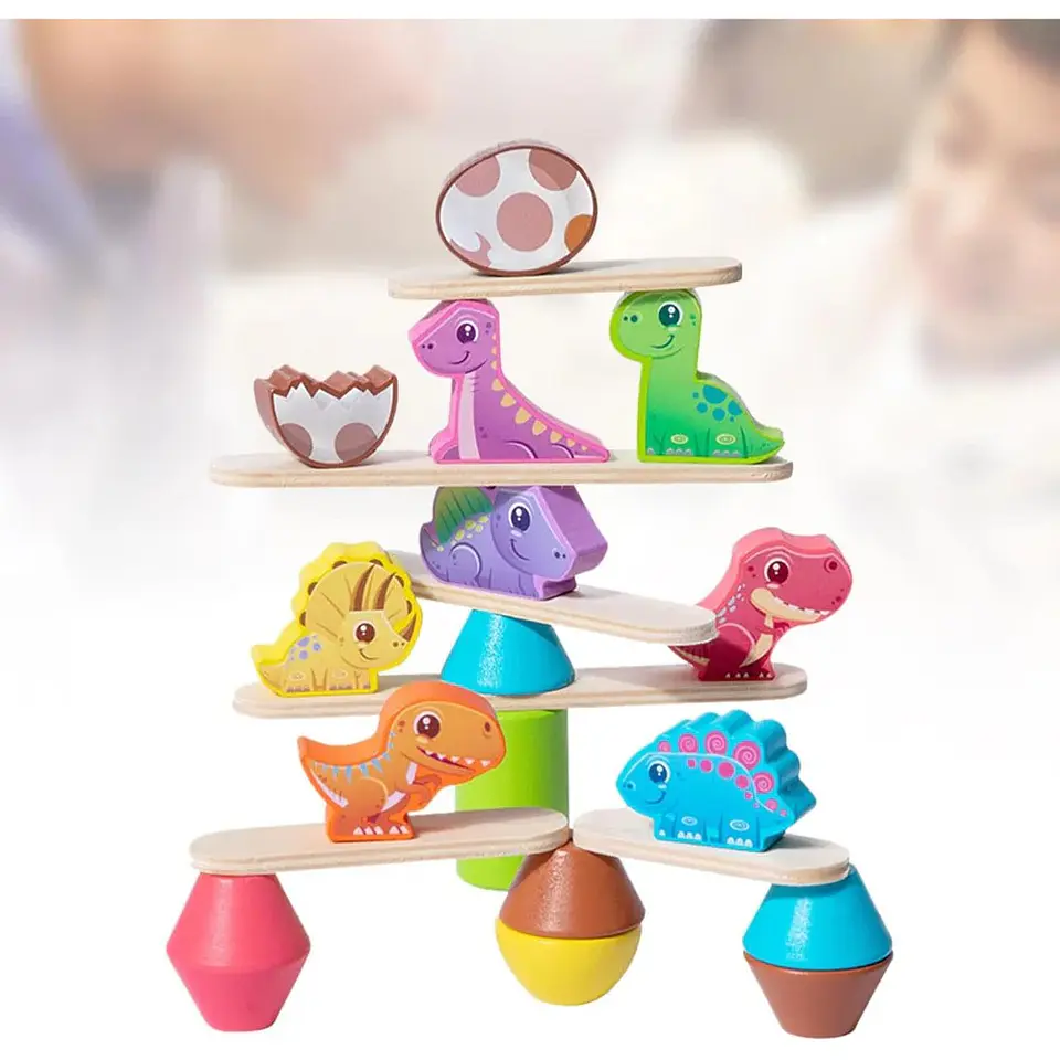 Set Equilibrio Dinosaurios Juguete de Madera Educativo  5