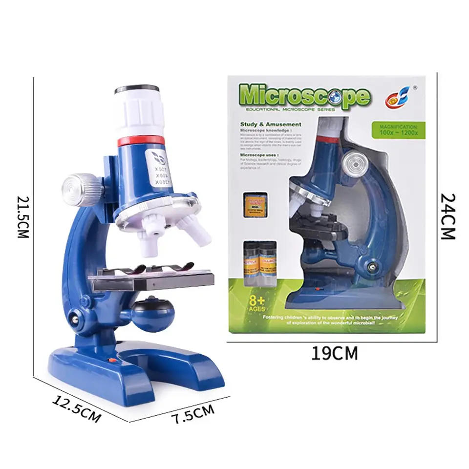 Microscopio Educativo Para Niños Azul 100x400x1200 7