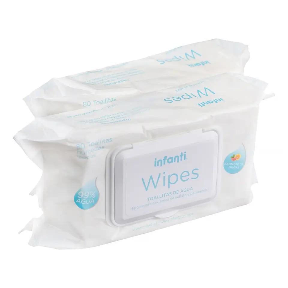 Toallitas Húmedas Infanti Water Wipes Pack 2x80 Un 3