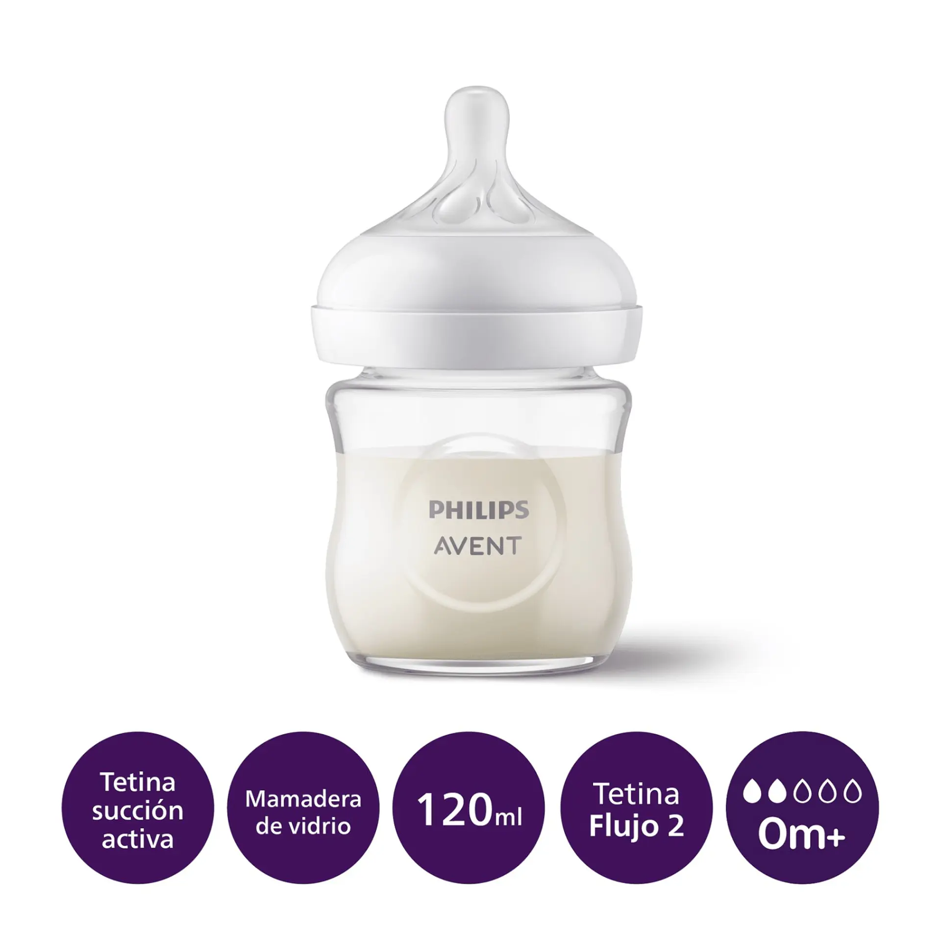 Mamadera Vidrio Natural Avent 2.0 120Ml SCY930/01 2