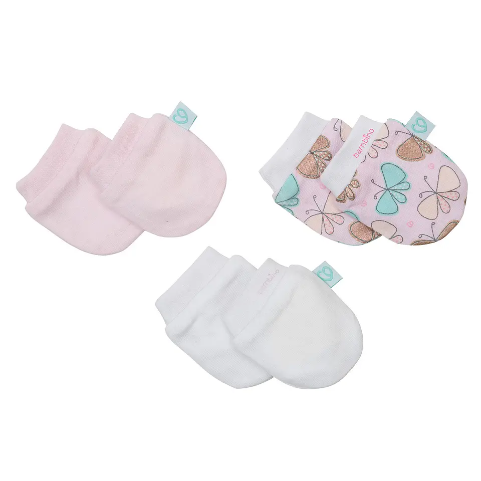 Pack 3 Mitones Para Bebe Bambino Rosado 2