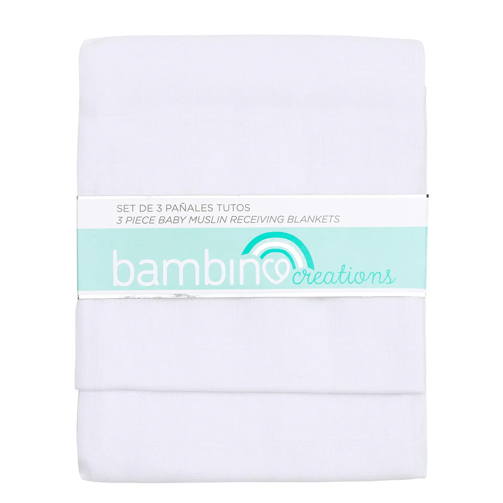 Pack 3 Pañales Tuto Bambino 100% Algodón Liso Blanco 1