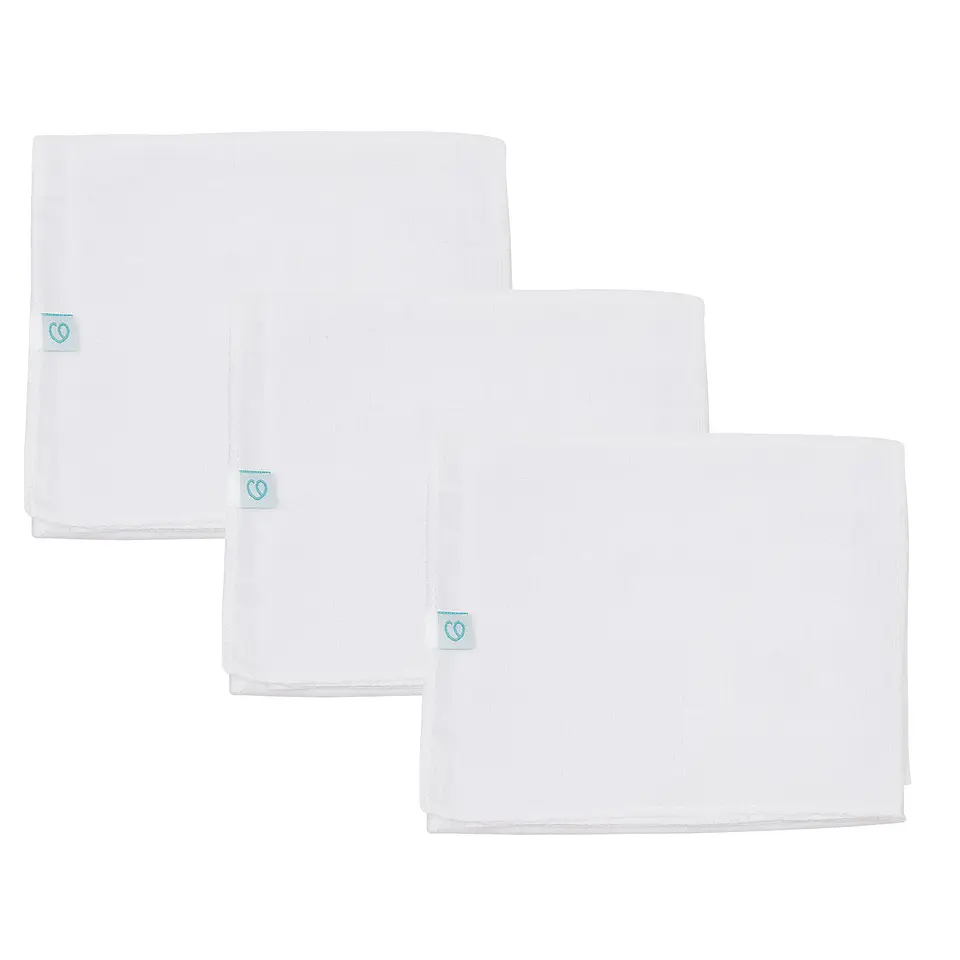 Pack 3 Pañales Tuto Bambino 100% Algodón Liso Blanco 2