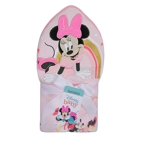 Toalla Con Capucha Bambino Minnie Rosado