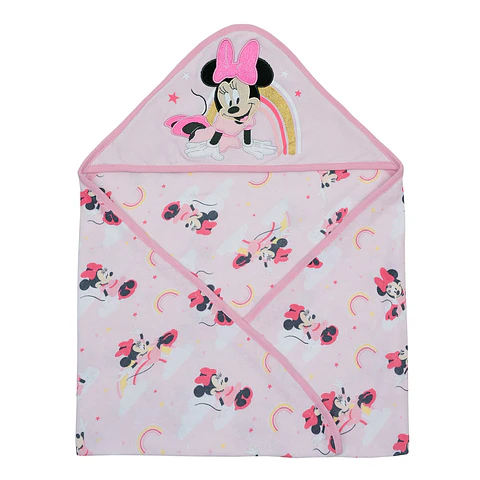 Toalla Con Capucha Bambino Minnie Rosado