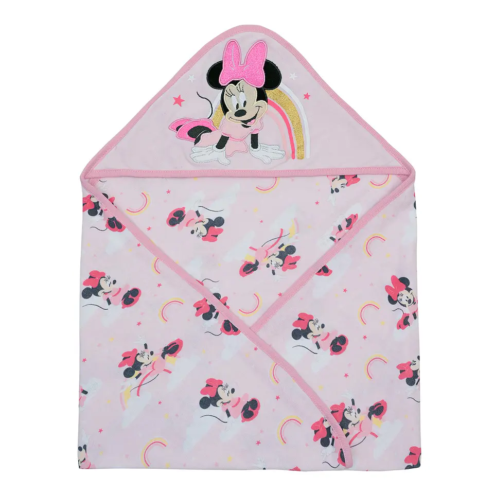 Toalla Con Capucha Bambino Minnie Rosado 2