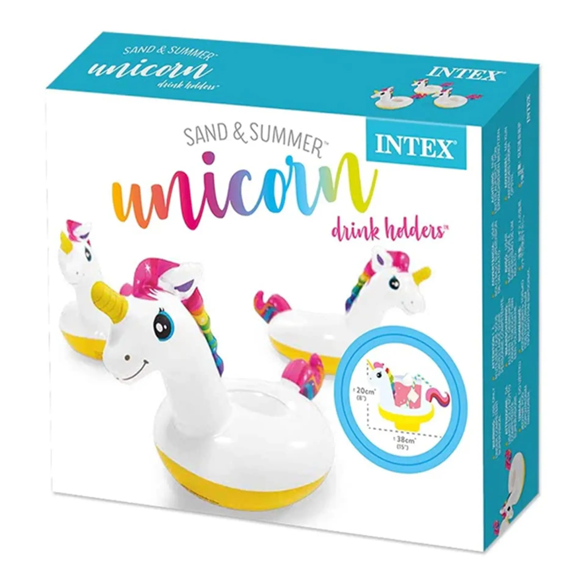 Pack 3 Posavasos Para Piscina Unicornio Intex 20x38 Cm 5