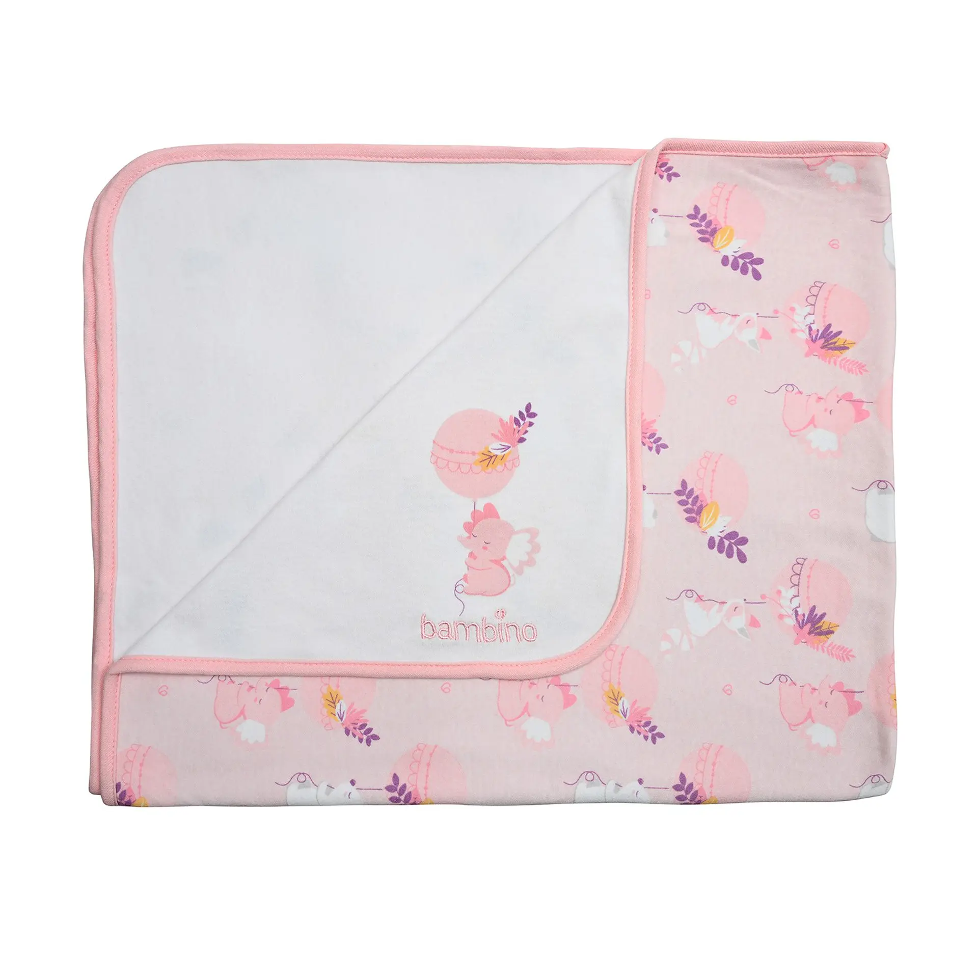 Mantita de Algodón Doble Capa Rosado Elefante Niña 2