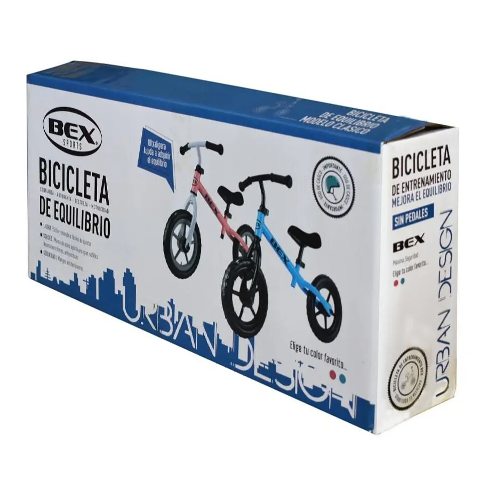 Bicicleta Acero Equilibrio Aprendizaje Sin Pedal Azul Bex 3