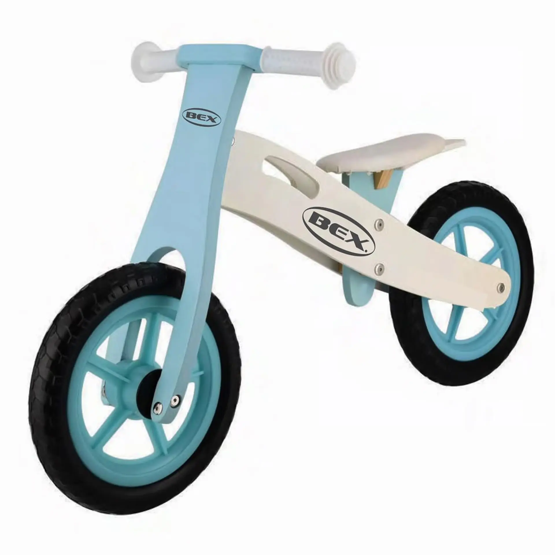 Bicicleta Madera Equilibrio Aprendizaje Sin Pedal Azul Bex 3