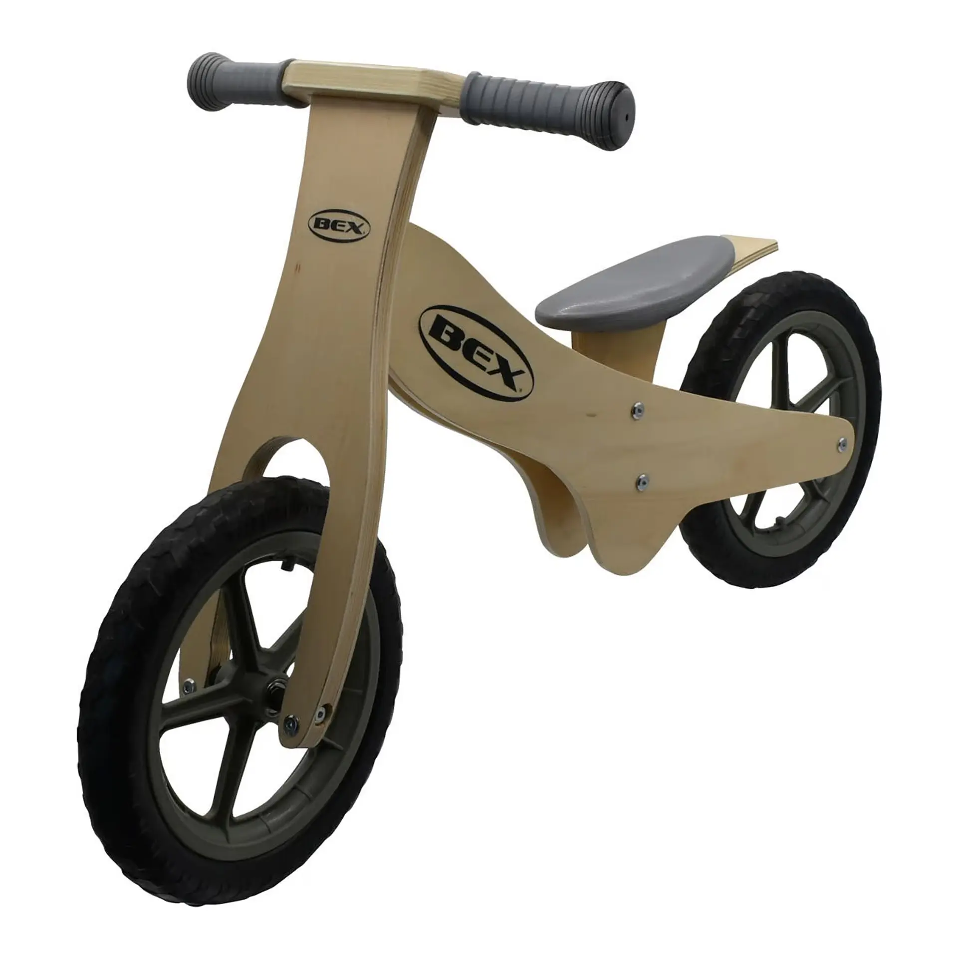 Bicicleta Madera Equilibrio Aprendizaje Sin Pedal Gris Bex 1