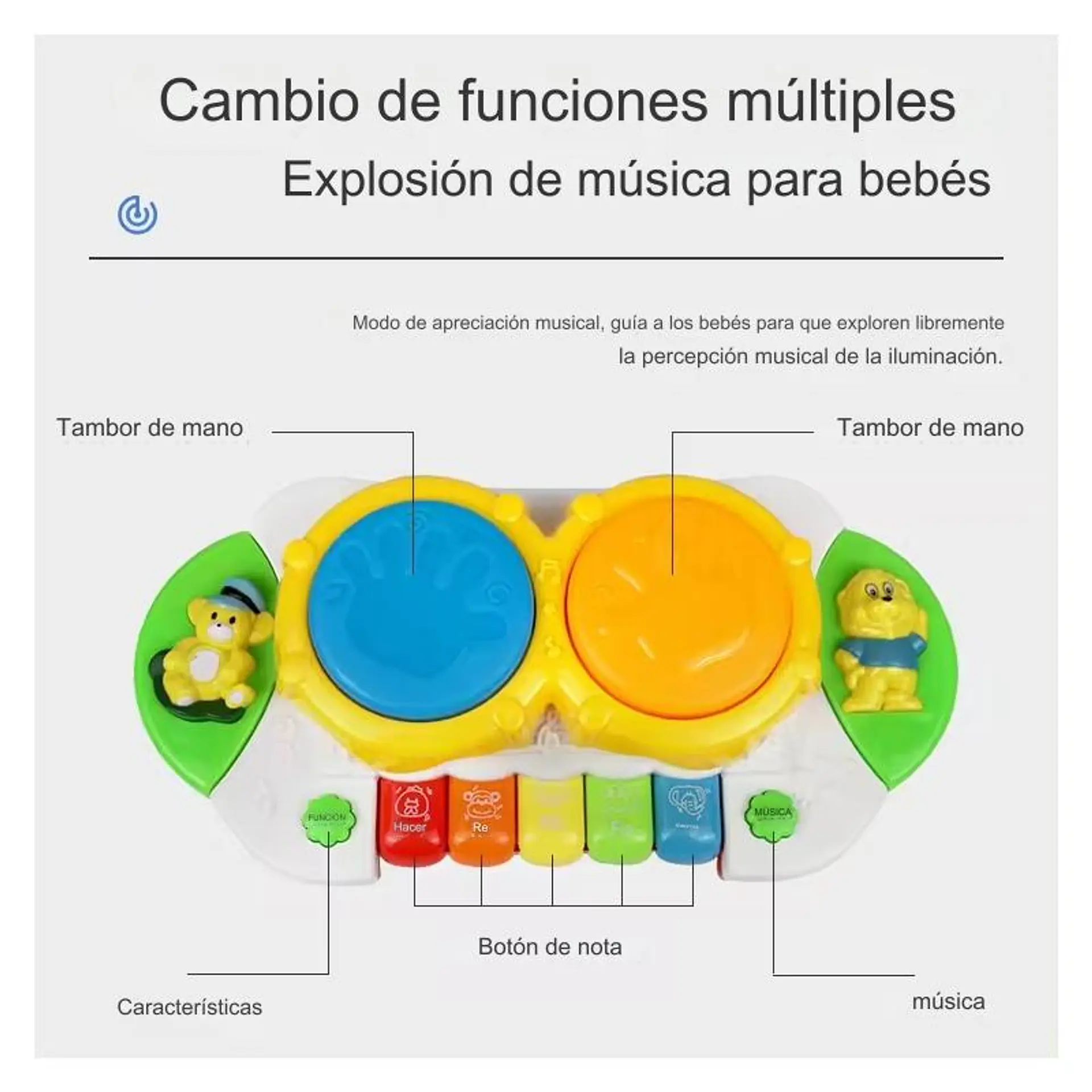 Piano Interactivo Musical Con Luz Y Sonido 7