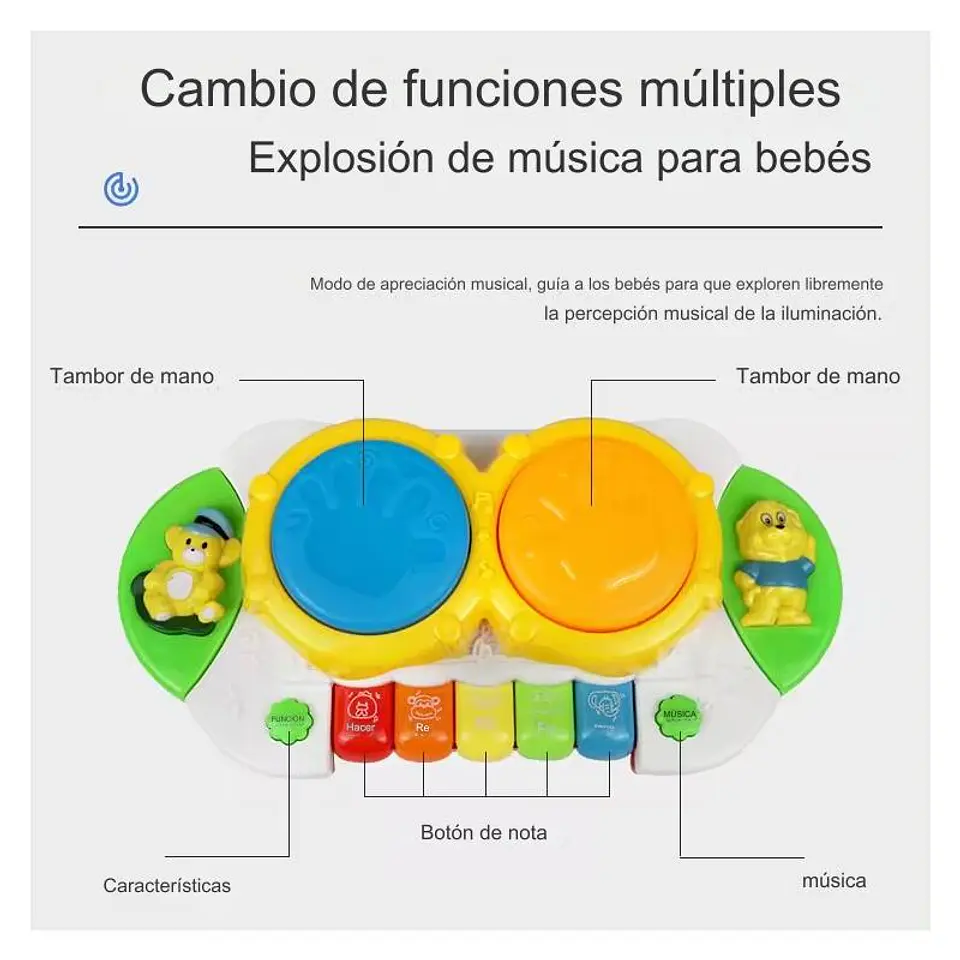 Piano Interactivo Musical Con Luz Y Sonido 7