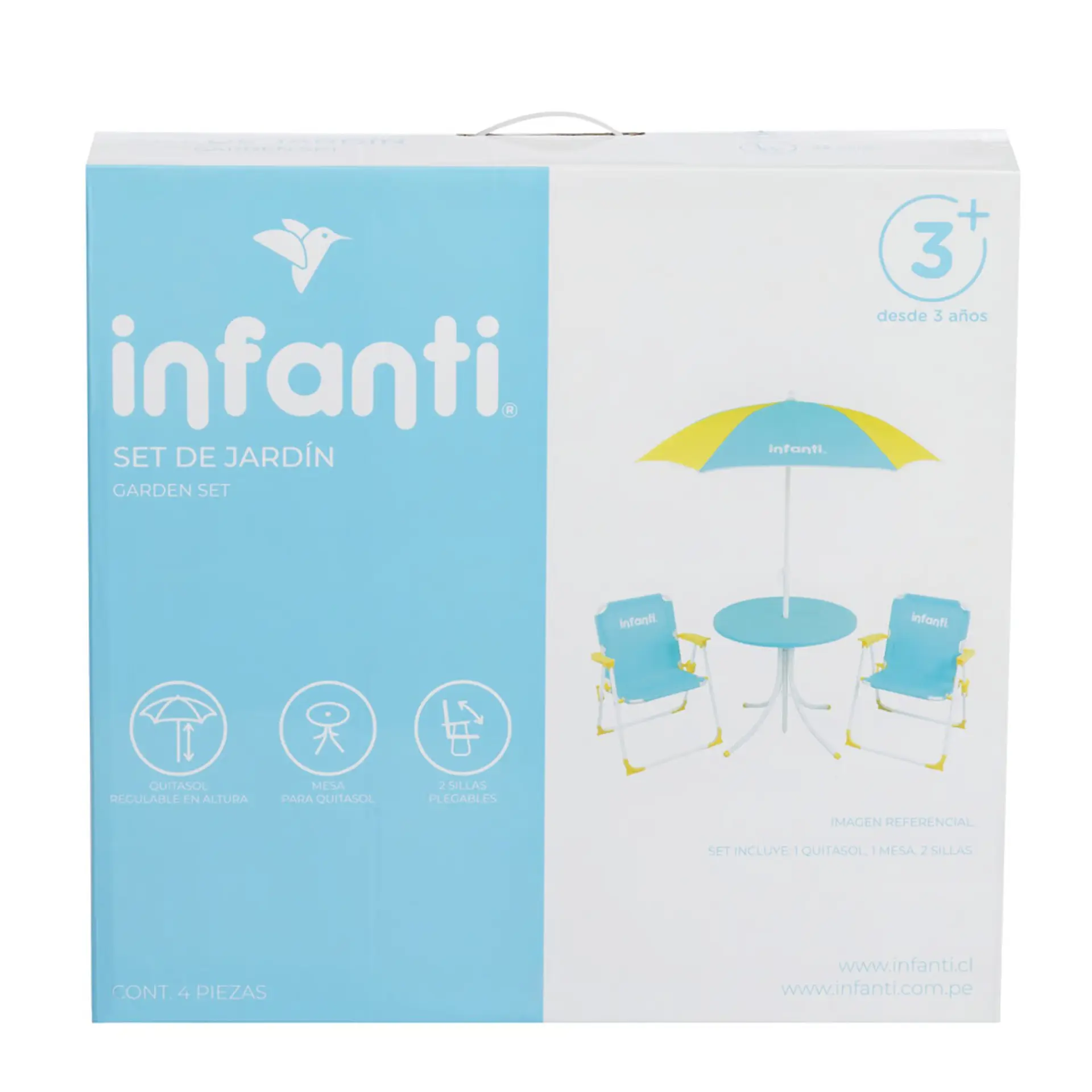 Set de Jardín Infantil Infanti Mesa Toldo y Sillas 5