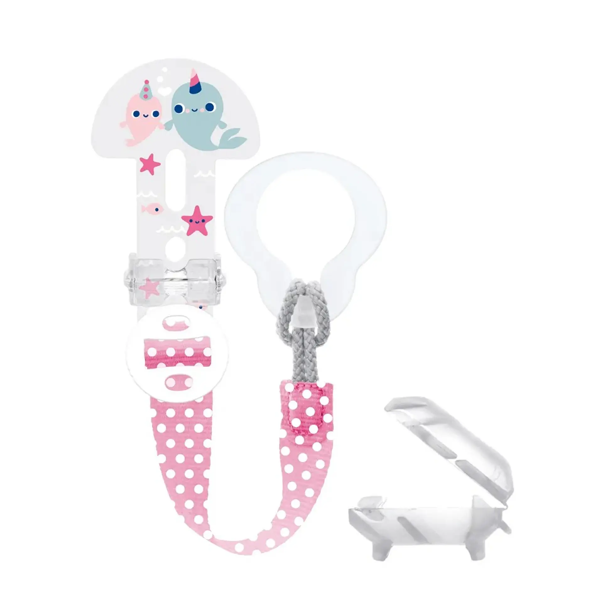 Prendedor Mam Porta Chupete Clip Cobertor Rosado 1