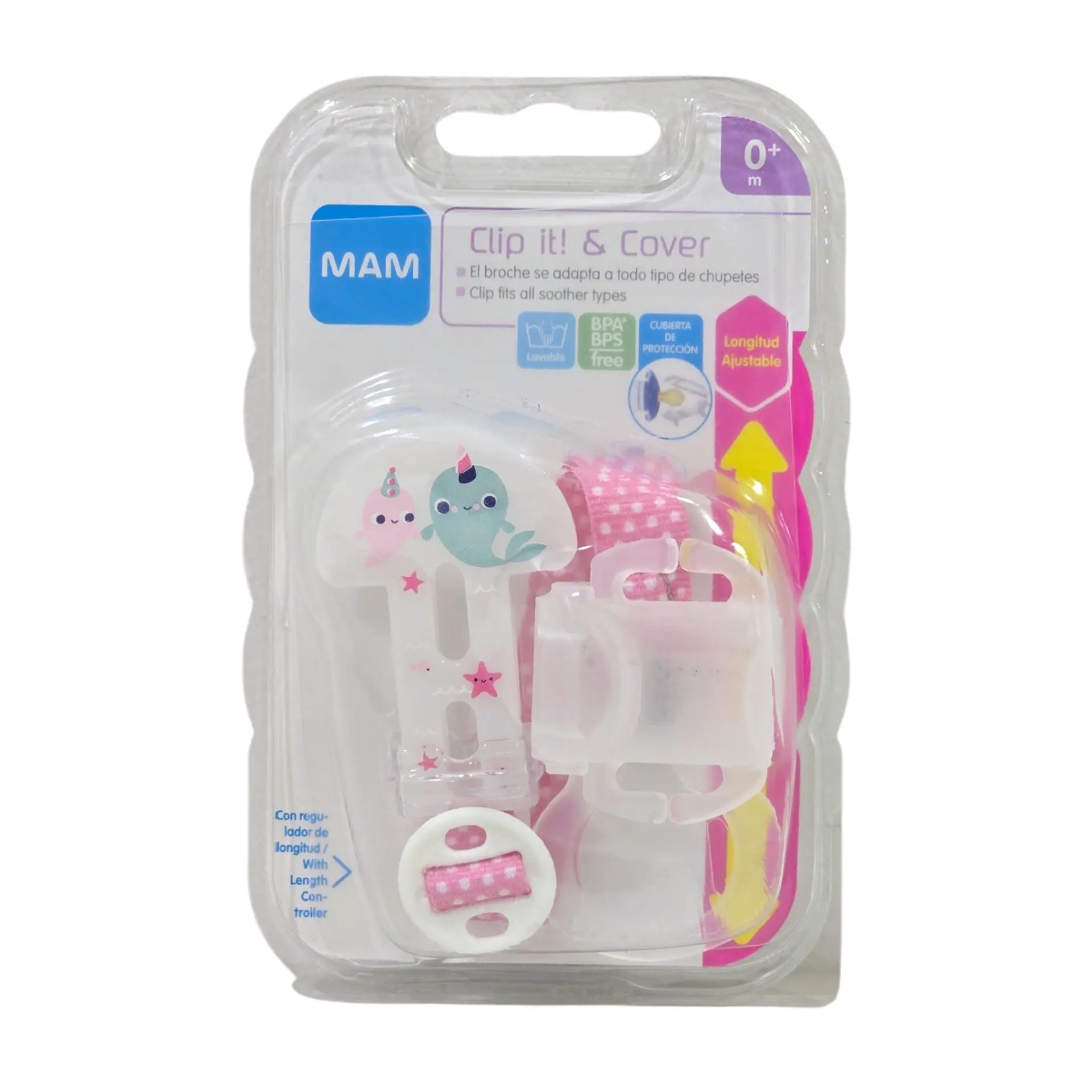 Prendedor Mam Porta Chupete Clip Cobertor Rosado 2
