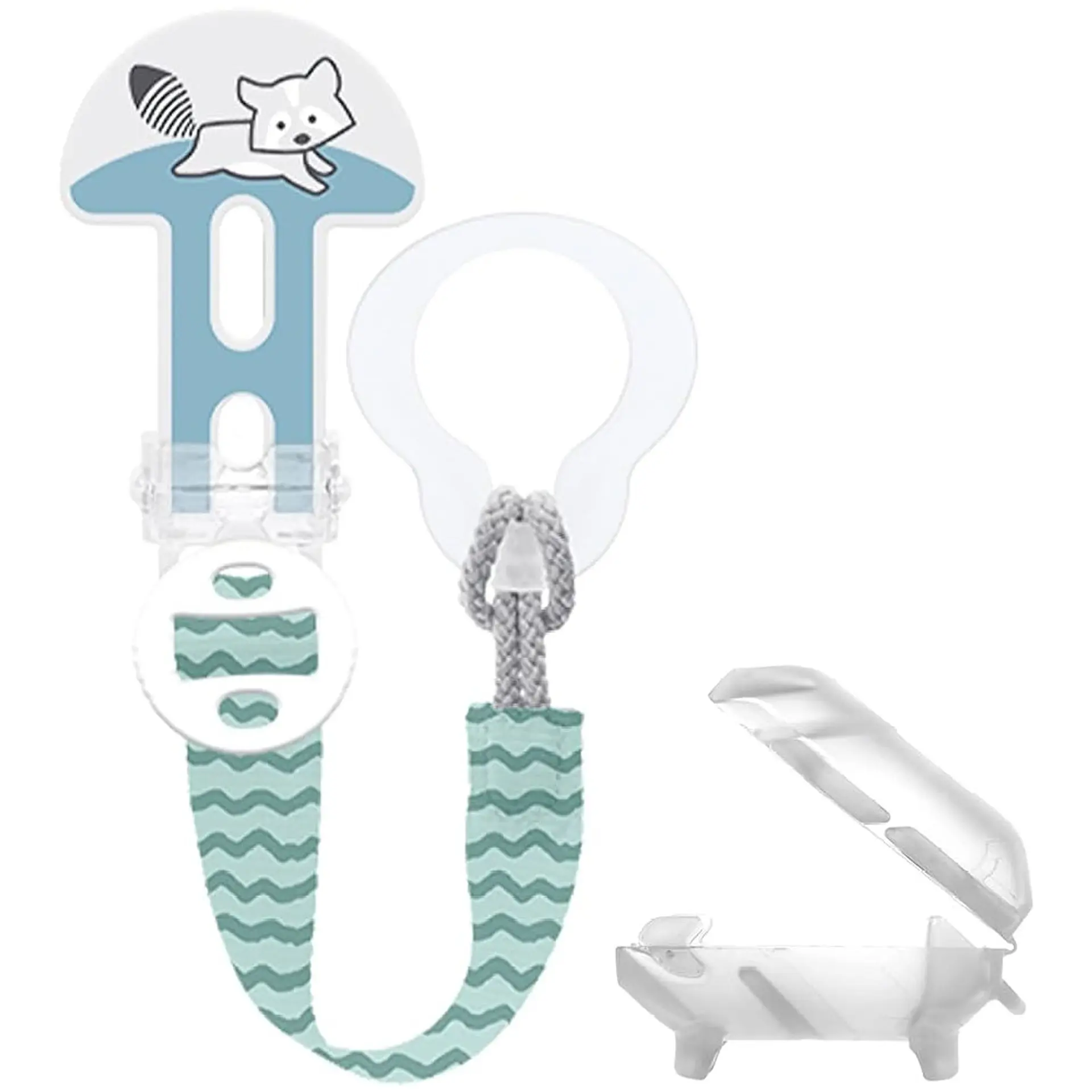 Prendedor Mam Porta Chupete Clip Cobertor Verde/Gris 1