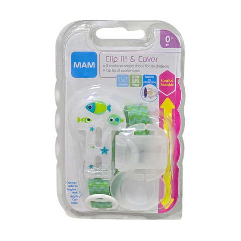 Prendedor Mam Porta Chupete Clip Cobertor Verde/Gris