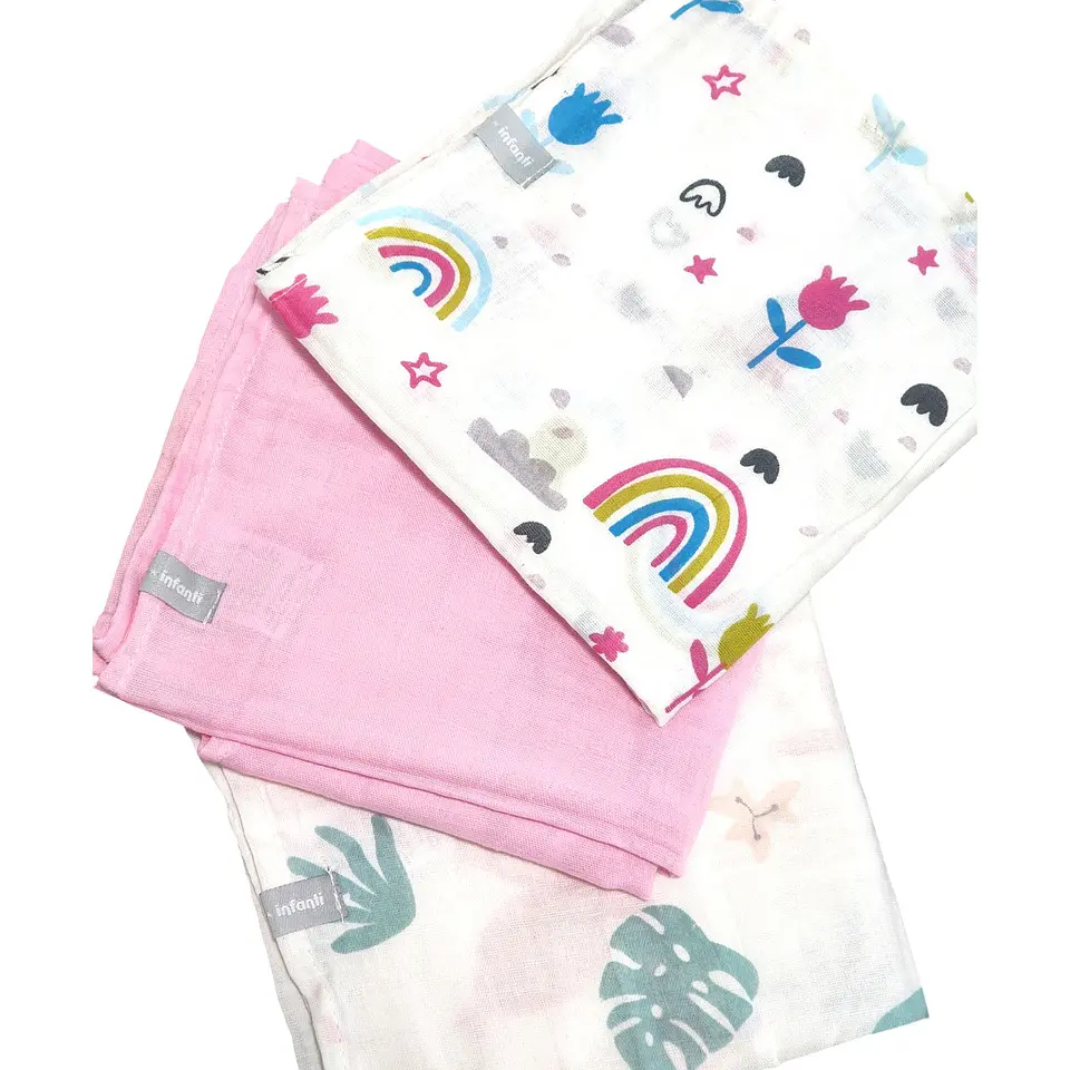 Pack 3 Tutos Infanti Rosa 75x75cm  1