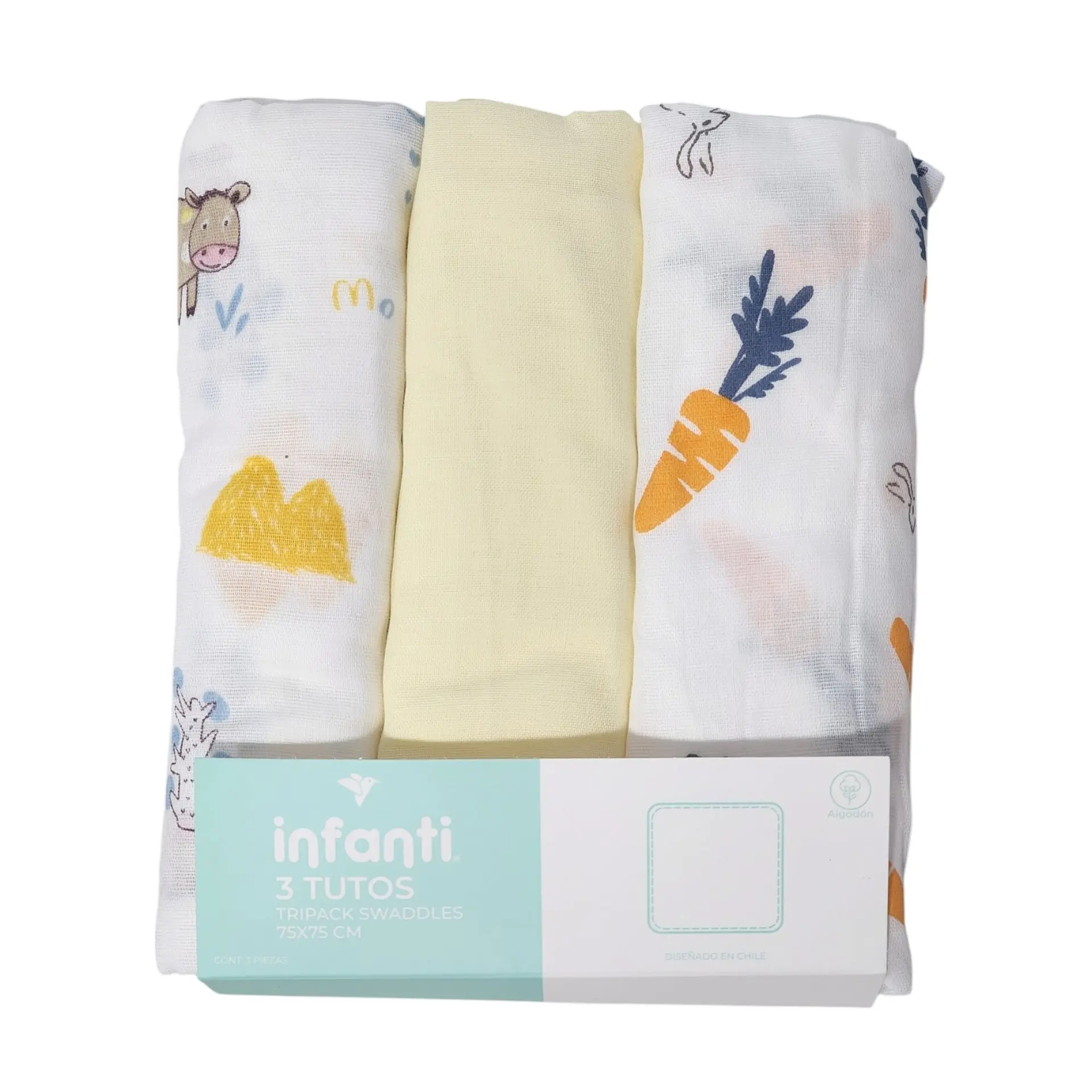 Pack 3 Tutos Infanti Amarillo 75x75cm  5