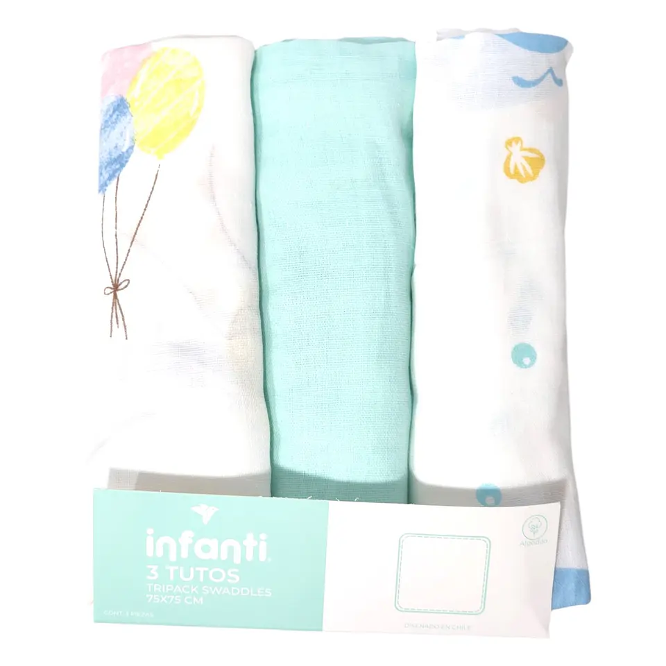 Pack 3 Tutos Infanti Verde Agua 75x75cm  5