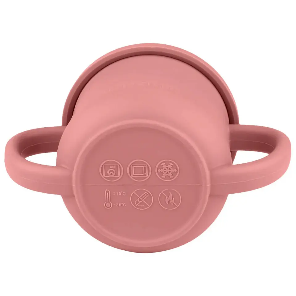 Vaso Silicona 2 en 1 con asas y bombilla 225ml Infanti Rojo 3