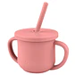 Vaso Silicona 2 en 1 con asas y bombilla 225ml Infanti Rojo - Miniatura 4