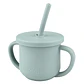 Vaso Silicona 2 en 1 con asas y bombilla 225ml Infanti Azul - Miniatura 5