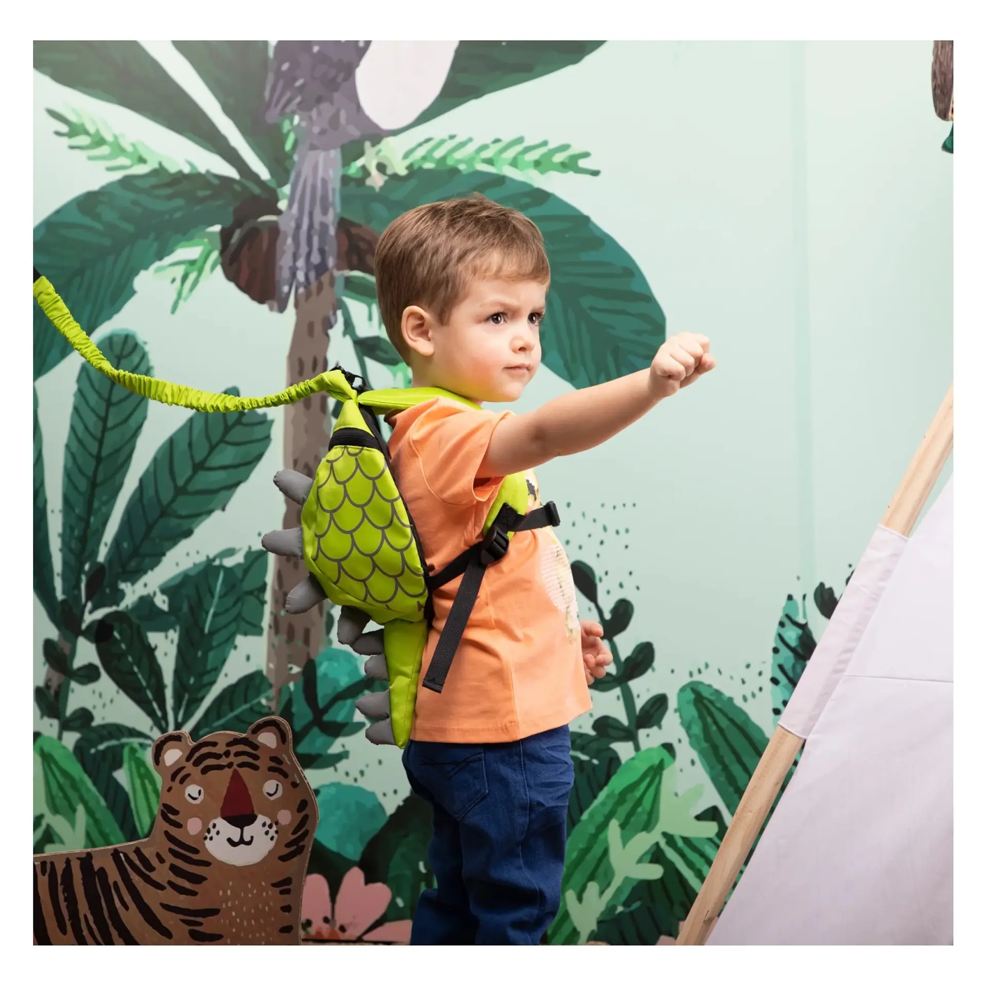Mochila  Infanti con Arnés de Seguridad Dinosaurio 4