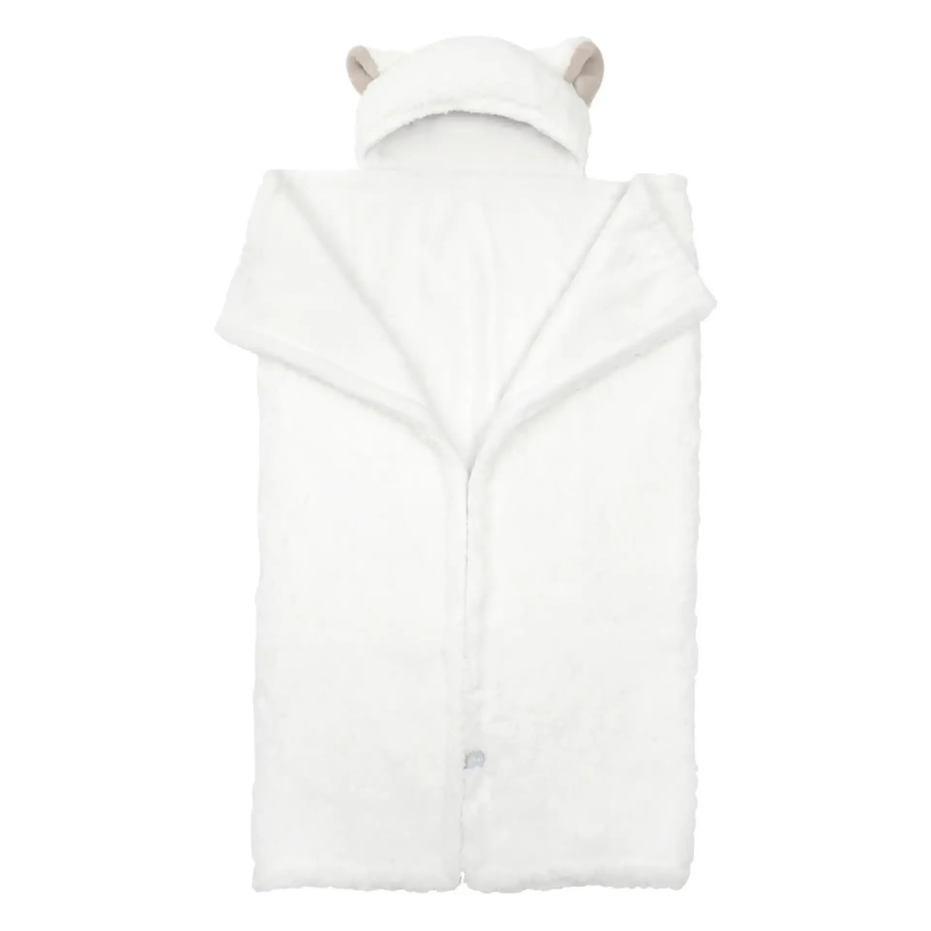 Frazada Poncho Manta Con Capucha Sherpa Infanti Blanco 3