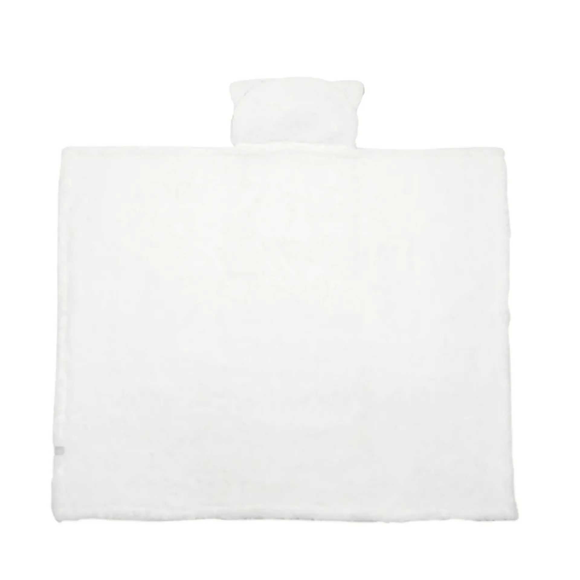 Frazada Poncho Manta Con Capucha Sherpa Infanti Blanco 4