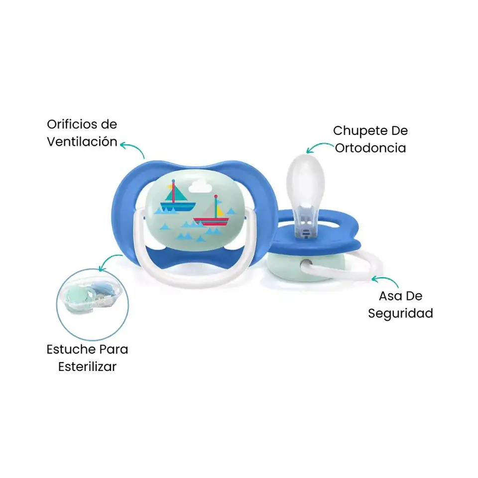 Chupete Avent Ultra Air 6-18M SCF081/07 Azul 4