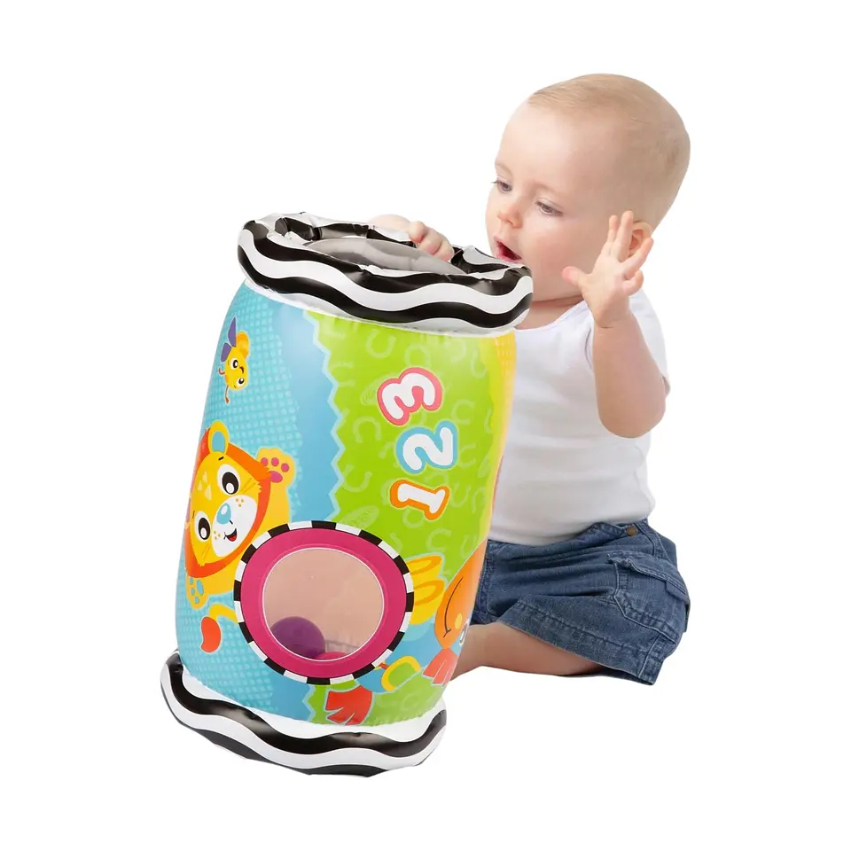 Rodillo Sonajero Inflable Gatear Peek and Play 6m+ Playgro 4