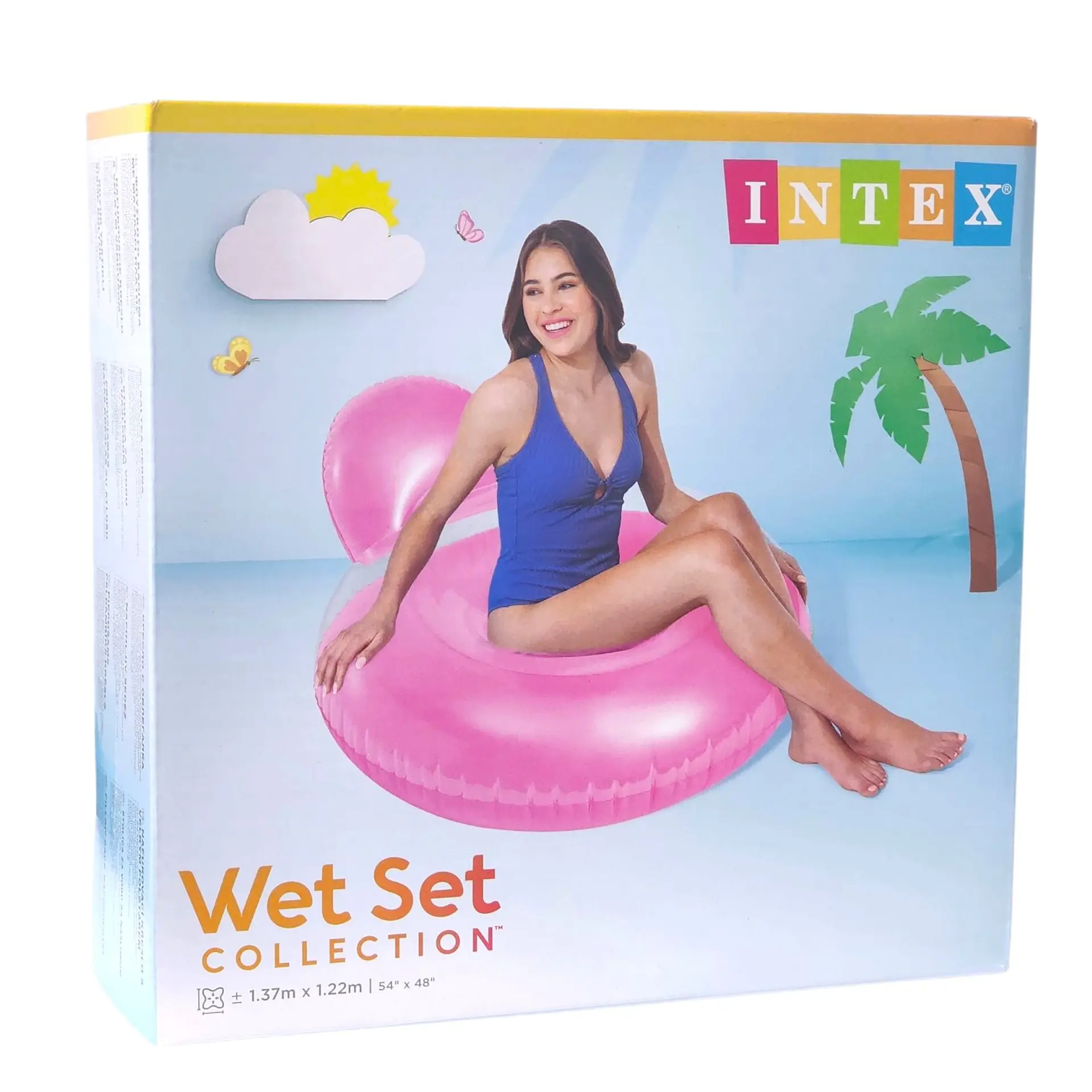Flotador Inflable Dona Anillo respaldo 58889EU Intex Rosa 5