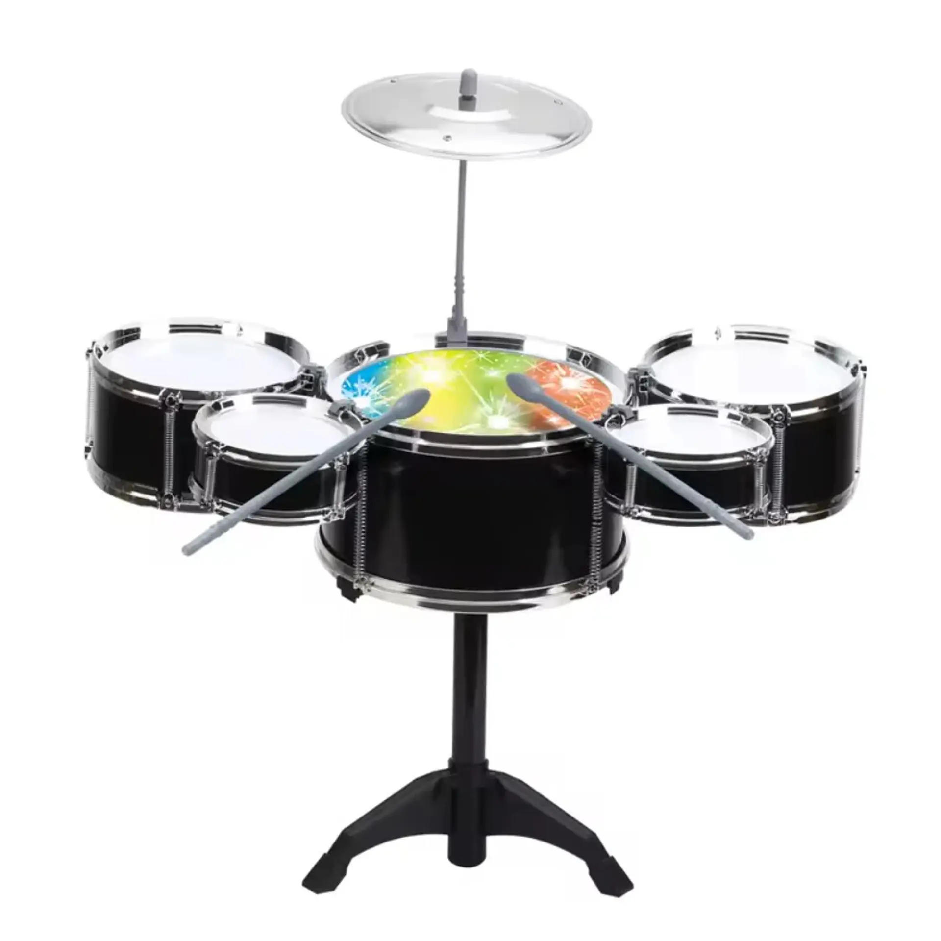 Mini Batería Musical de Juguete 5 Tambores con Sillín 1