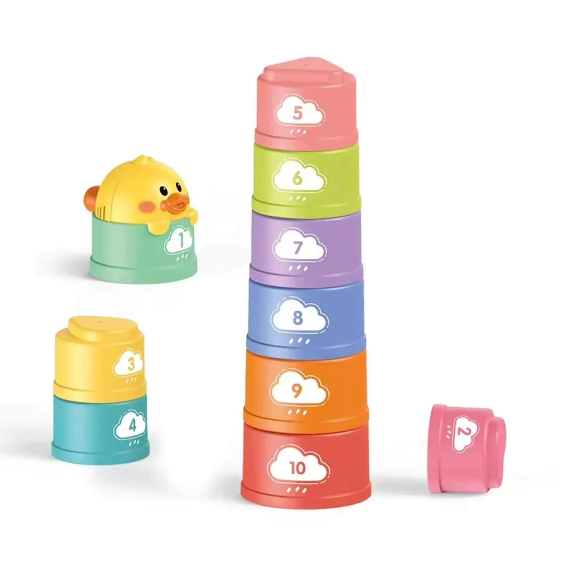 Juguete de Baño Torre Apilable 2 en 1 Montessori 1