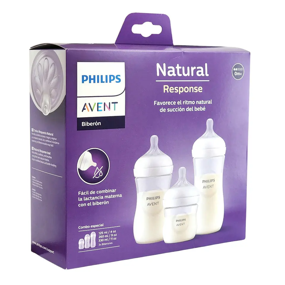 Pack 3 Mamaderas Natural Response Scd838/27 AVENT 3