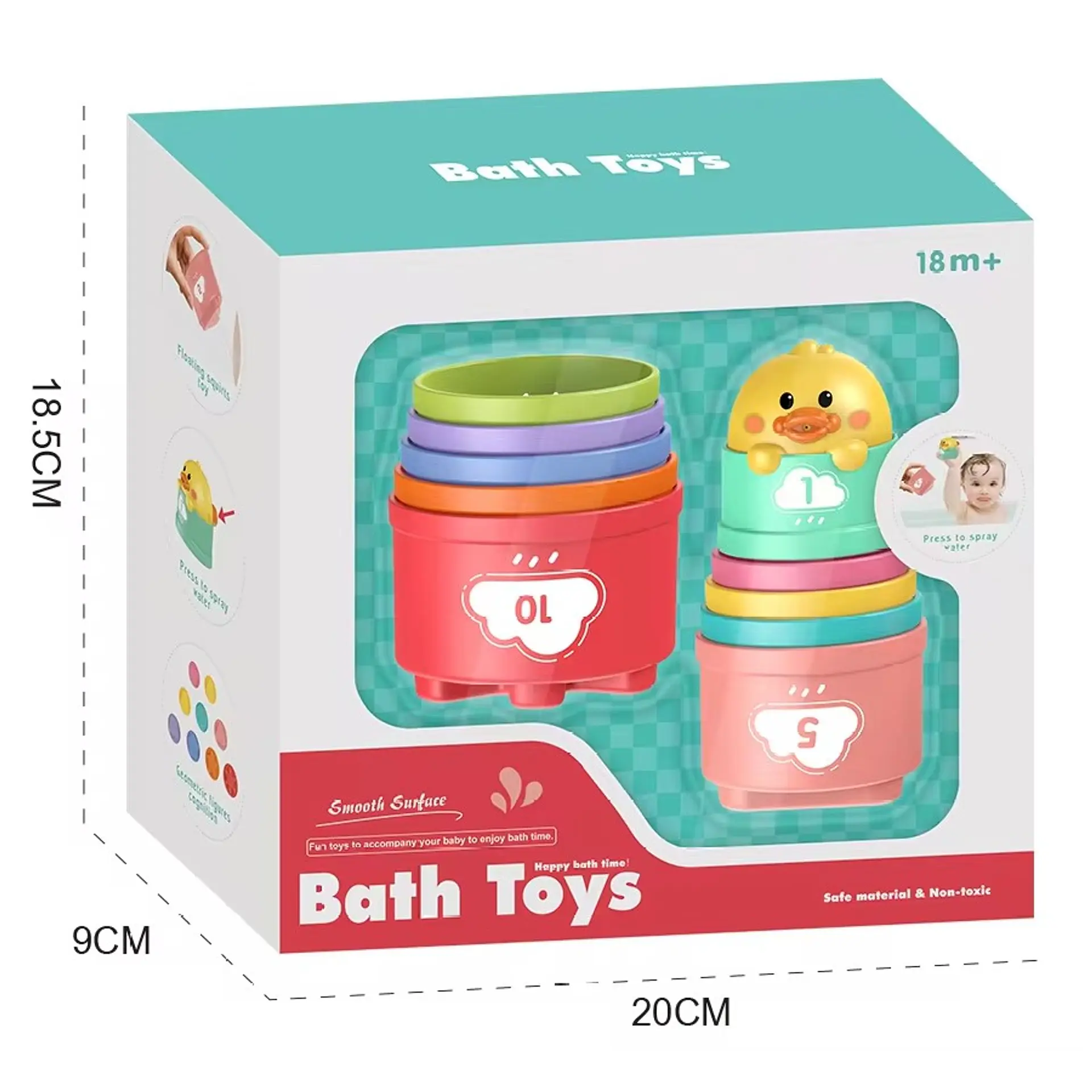 Juguete de Baño Torre Apilable 2 en 1 Montessori 6