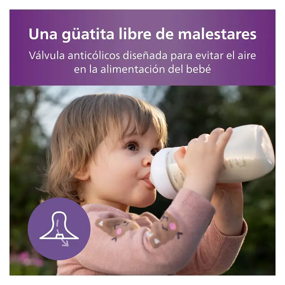 Pack 2 Mamaderas Natural Philips Avent Scy906/02 3m+ 330ml 4