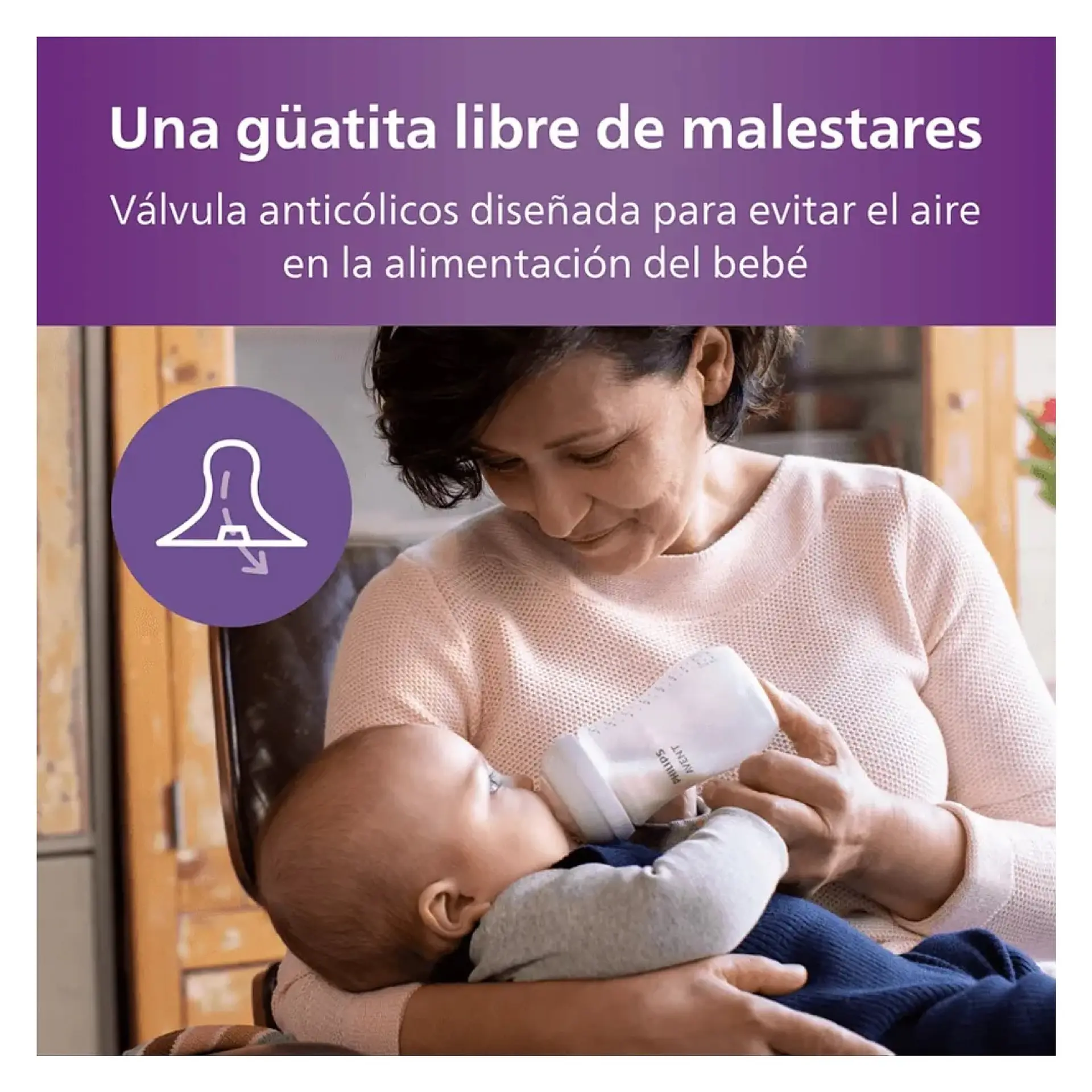 Pack 2 Mamaderas Natural Philips Avent Scy903/02 1m+ 260ml 4