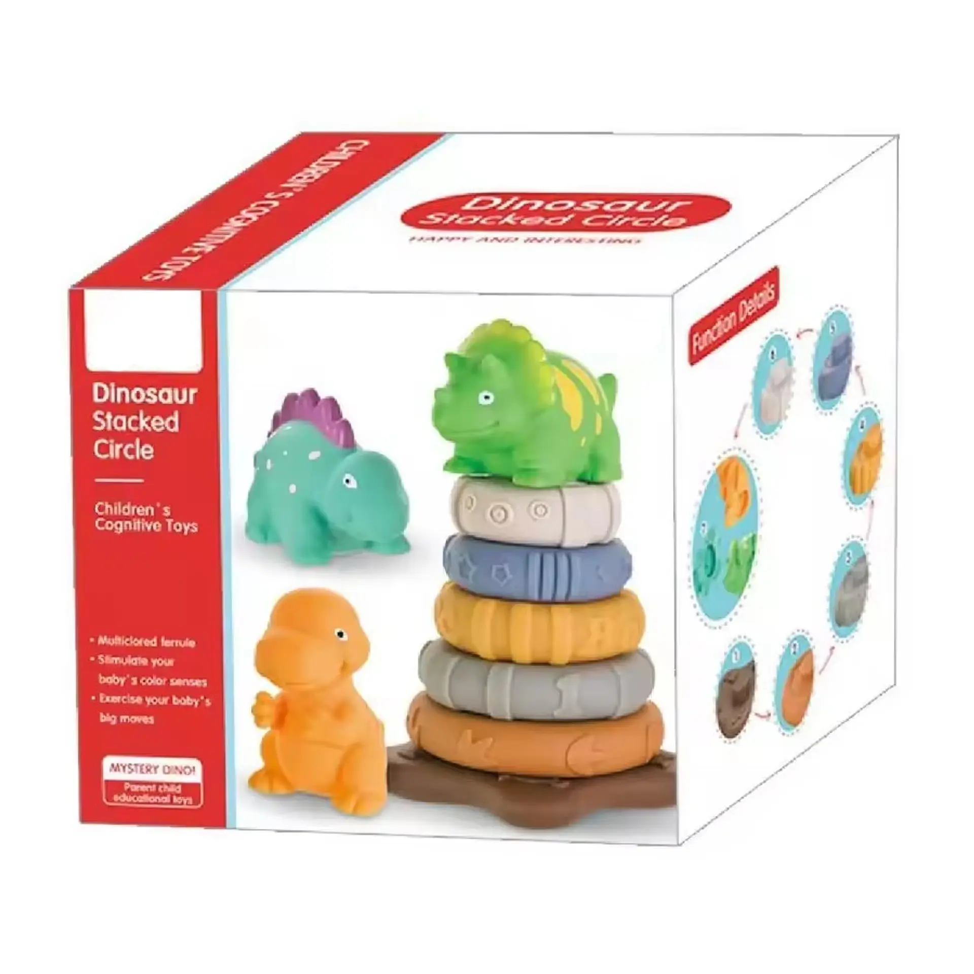 Juguete Didáctico Torre Dinosaurio Argollas Apilable 7pcs 6