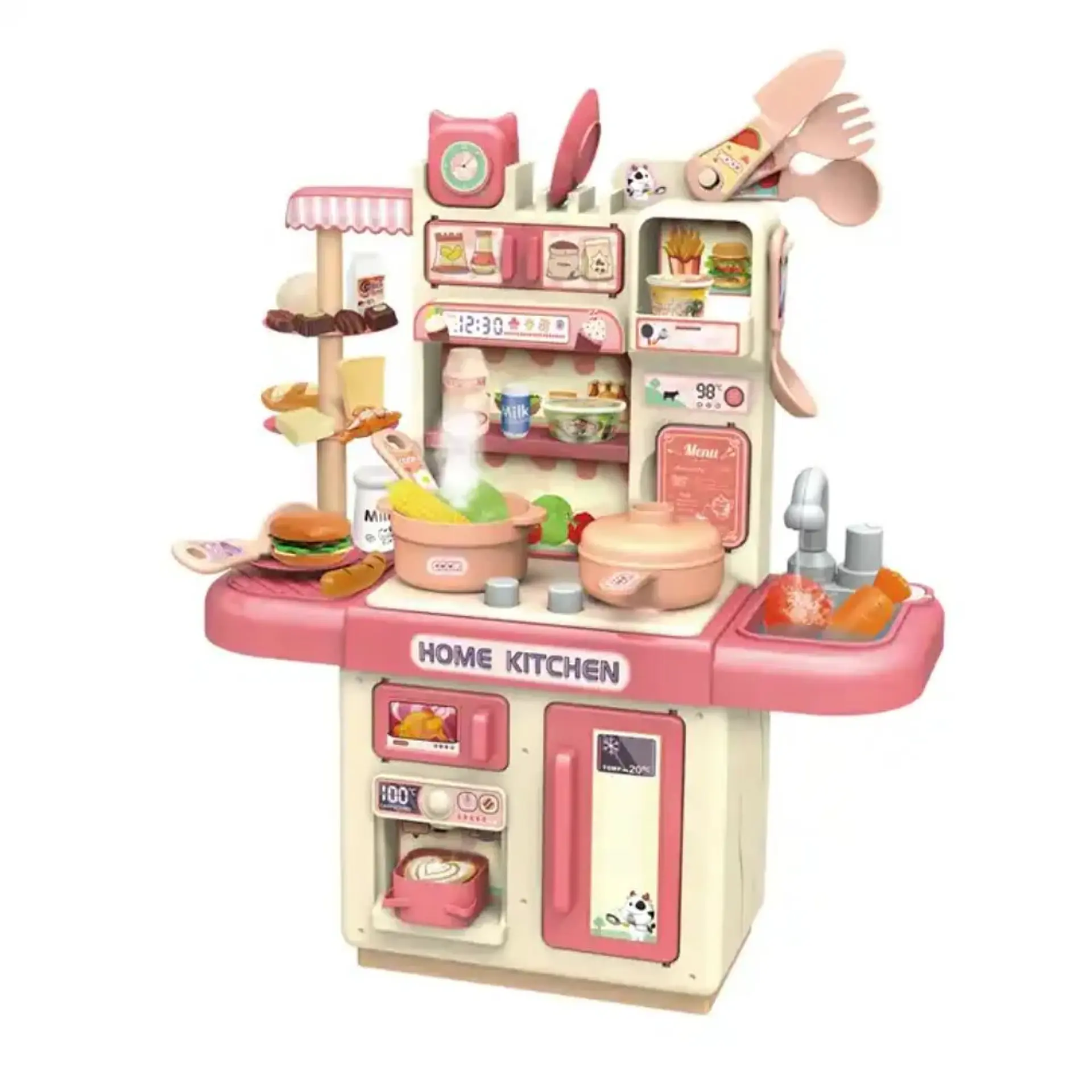 Cocina de Juguete con Luces Vapor y Agua Rosado 1
