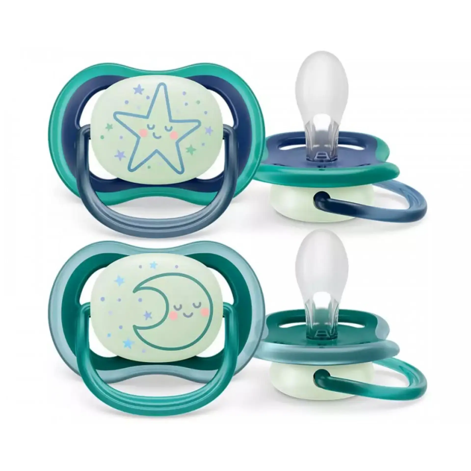 2 Chupetes Avent Nocturno 6-18m Verde SCF376/13 1