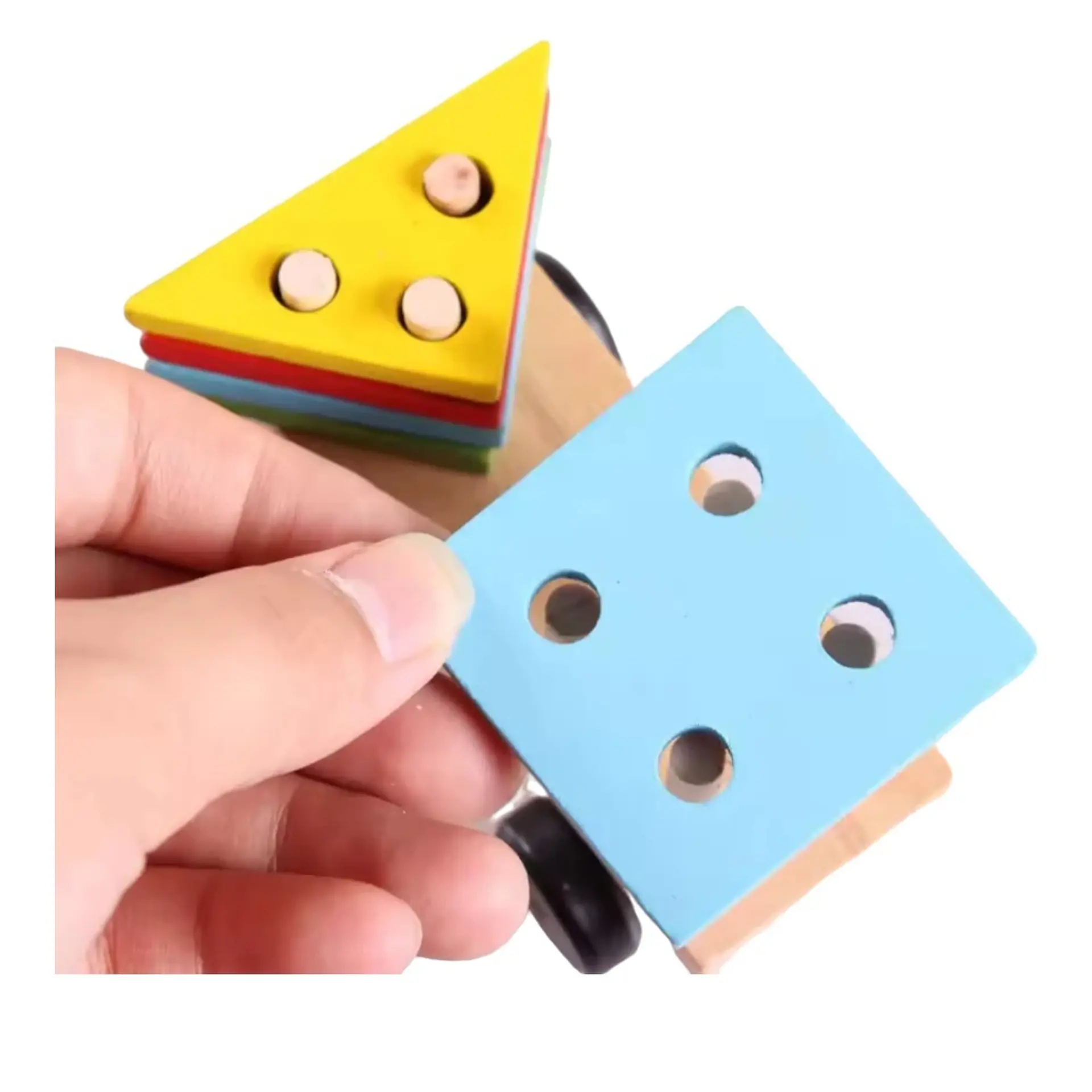 Tren de Madera Juguete Didáctico y Figuras Apilables 5