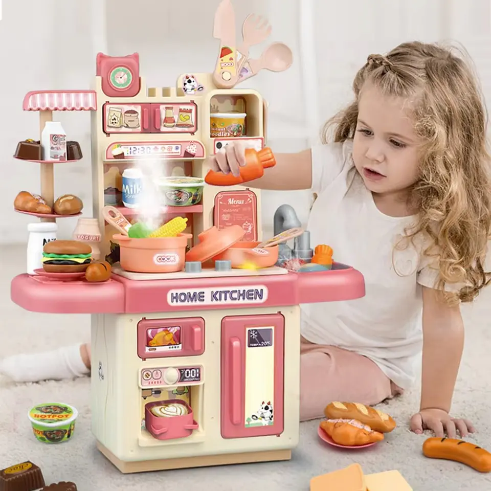 Cocina de Juguete con Luces Vapor y Agua Rosado 5
