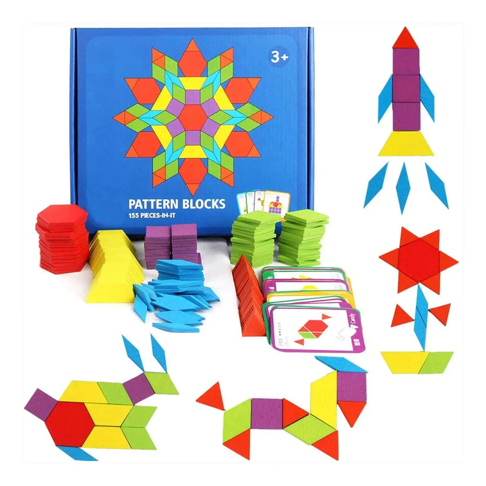 Juguete Didáctico Rompecabezas Tangram Madera 155 pcs 1